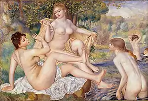 『大水浴図』1884-87年。油彩、キャンバス、117.8 × 170.8 cm。フィラデルフィア美術館。