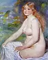 『ブロンドの浴女』1881年。油彩、キャンバス、81.8 × 65.7 cm。クラーク美術館。
