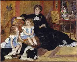 『シャルパンティエ夫人とその子どもたち(フランス語版)』1878年。油彩、キャンバス、153.7 × 190.2 cm。メトロポリタン美術館。1879年サロン入選。