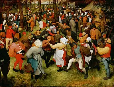ピーテル・ブリューゲル『野外での婚礼の踊り』1566年
