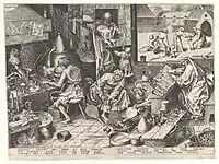 「錬金術師（ピーテル・ブリューゲルの原画による）」1558年以降