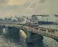 『ルーアンのボワエルデュー橋、日没、霧』1896年。油彩、キャンバス。ルーアン美術館。