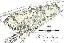 1790年頃の公園の見取図