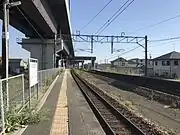 ホーム（2017年4月、奥は久留米方面）