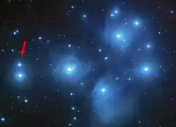 プレアデス星団での位置