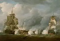 1794年のイギリス海軍とフランス海軍との間の海戦 (1811)National Maritime Museum蔵