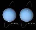 天王星のオーロラ。