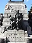 東側：軍旗を拾うポーランド騎士と従者