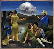 (画)アルフォンソ・ポンセ・デ・レオン 「漁師と若者たち」 (1936)