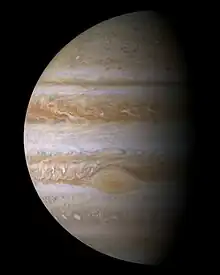Planet Jupiter, a gas giant