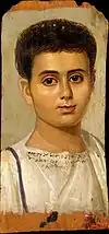 ローマ帝国治下のエジプトの少年の葬儀用の肖像画