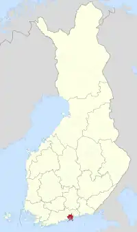 ポルヴォーの位置の位置図