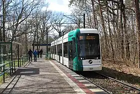 ポツダム市電の超低床電車・バリオバーン(ドイツ語版)(2015年撮影)