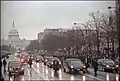 就任パレード中の大統領の車列