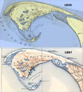 Maps of Provincetown, 1835 and 1889.