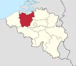 オースト=フランデレン州の位置の位置図