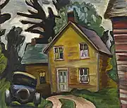 farmhouse and car, c.1933
