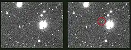 すばる望遠鏡で撮影されたプサマテ発見時の画像
