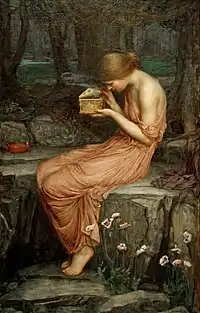 ジョン・ウィリアム・ウォーターハウス "Psyche Opening the Golden Box " ／1904年。油彩画。神話画。ラファエル前派。