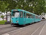 併用軌道を走行するPt形(2008年撮影)