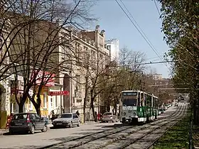 ピャチゴルスク市電の主力車両・タトラKT4（2009年撮影）