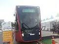 水原市生態交通展示会に展示された 無架線路面電車