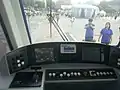 水原市生態交通展示会に展示された 無架線路面電車の運転室