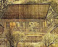 清明上河図橫拉式格子門