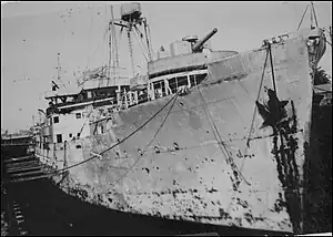 1943年に乾ドックで撮影された「ケルシー」。
