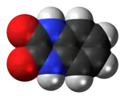 Space-filling model of quinoxalinedione{{{画像alt1}}}