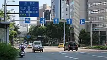 終点、梅田新道交差点大阪府大阪市北区曾根崎