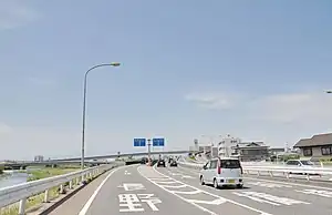 国道17号と国道18号の分岐点