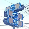愛知県道207号・208号標識（上水野町交差点）