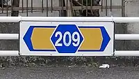 愛知県道209号標識（幡野町北交差点）