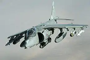 英空軍のハリアーGR.9。2008年、アフガニスタンにて。