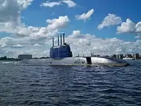 3代目ラハヴ(ドルフィン級潜水艦)。2014年7月。
