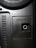 同社製RF-877(クーガ7) NSBクリスタル端子(左)、およびNSBクリスタルを装着した状態(右)