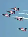 2008年2月、シンガポール航空ショーのブラック・ナイツ。塗装はリニューアル前のもの。