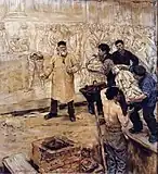 彫刻鋳造工房のジュール・ダルーとウジェーヌ・ゴノン(1886)