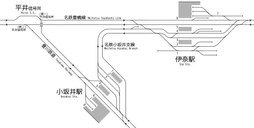 小坂井支線配線略図(1943年)