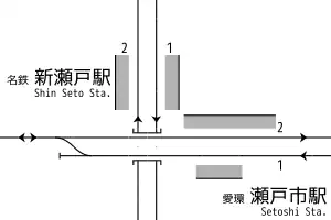 瀬戸市駅 構内配線略図