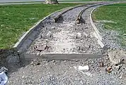 延伸工事が進められている線路敷（2009年撮影）