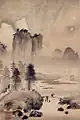 雨月山水図 和玉楊月筆（室町時代）