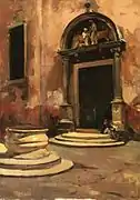 "Entrance of a little church"