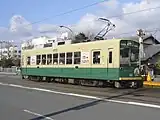 モボ621形623号車（旧塗装）西大路三条駅にて