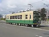 モボ631形633号車（旧塗装）西大路三条駅にて