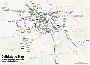 デリー・メトロ路線図