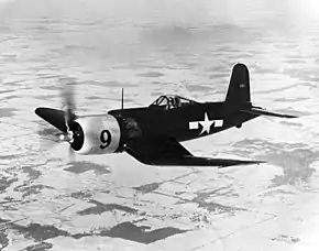 飛行するXF2G-1(BuNo.14691)(1945年撮影)