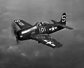 飛行するF8F-1 95280号機(空母ボクサーVF-5A所属、1947年撮影)