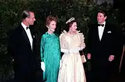 1983年2月23日、レーガン米大統領夫妻と女王夫妻